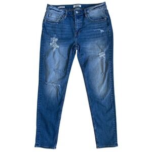 Vigoss Thompson Tomboy Distressed Medium Wash Relaxed Jeans Size 31 VC-P00428A